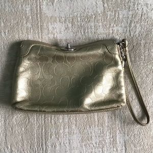 Coach Wristlet | Gold Metallic